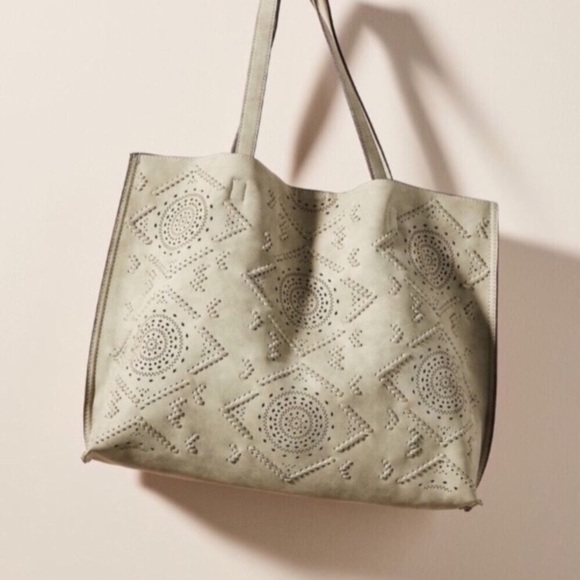 NWT Anthropologie Alice Springs Tote in Tan - Picture 7 of 8